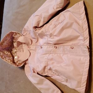 London Fog Pink Kids Jacket with Patterned Hood